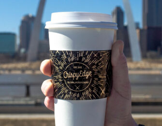 Sustainable Black Pre-Printed Coffee Cup Sleeves